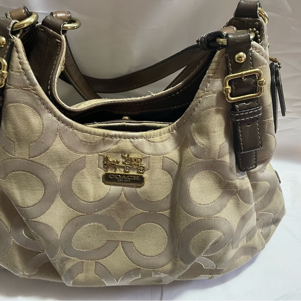 Coach Shoulder Bag with Signature Design